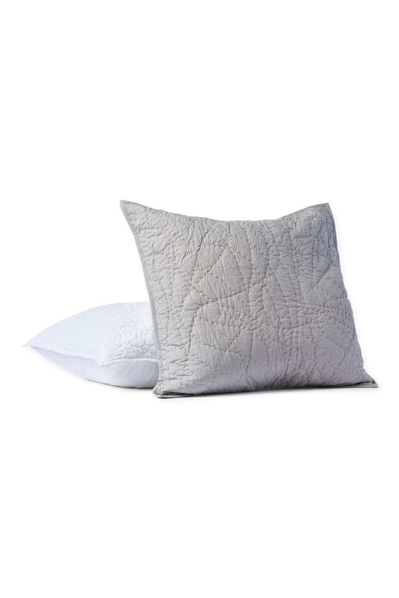 Manzanita Hand Stitched Organic Cotton Sham, Main, color, PEWTER