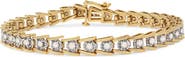 Haus of Brilliance 14K Yellow Gold Plated Silver 2.00 Cttw Miracle Set Diamond Wave Link Bracelet