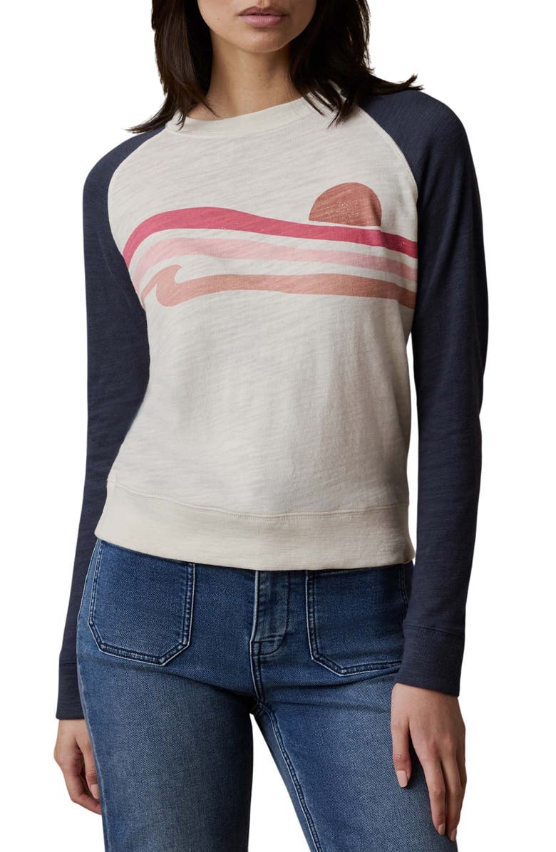 Faherty Wave Sunwashed Organic Cotton Slub Pullover, Main, color, Midnight Sunset