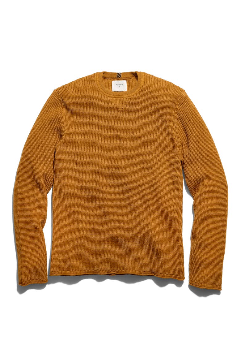 Martin Mini Waffle Crewneck Cotton & Cashmere Sweater, Main, color, LIGHT SCOTCH