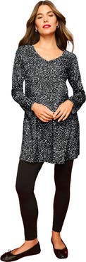 Roaman's Plus Size Cotton Ultimate Long Sleeve V Neck Tunic