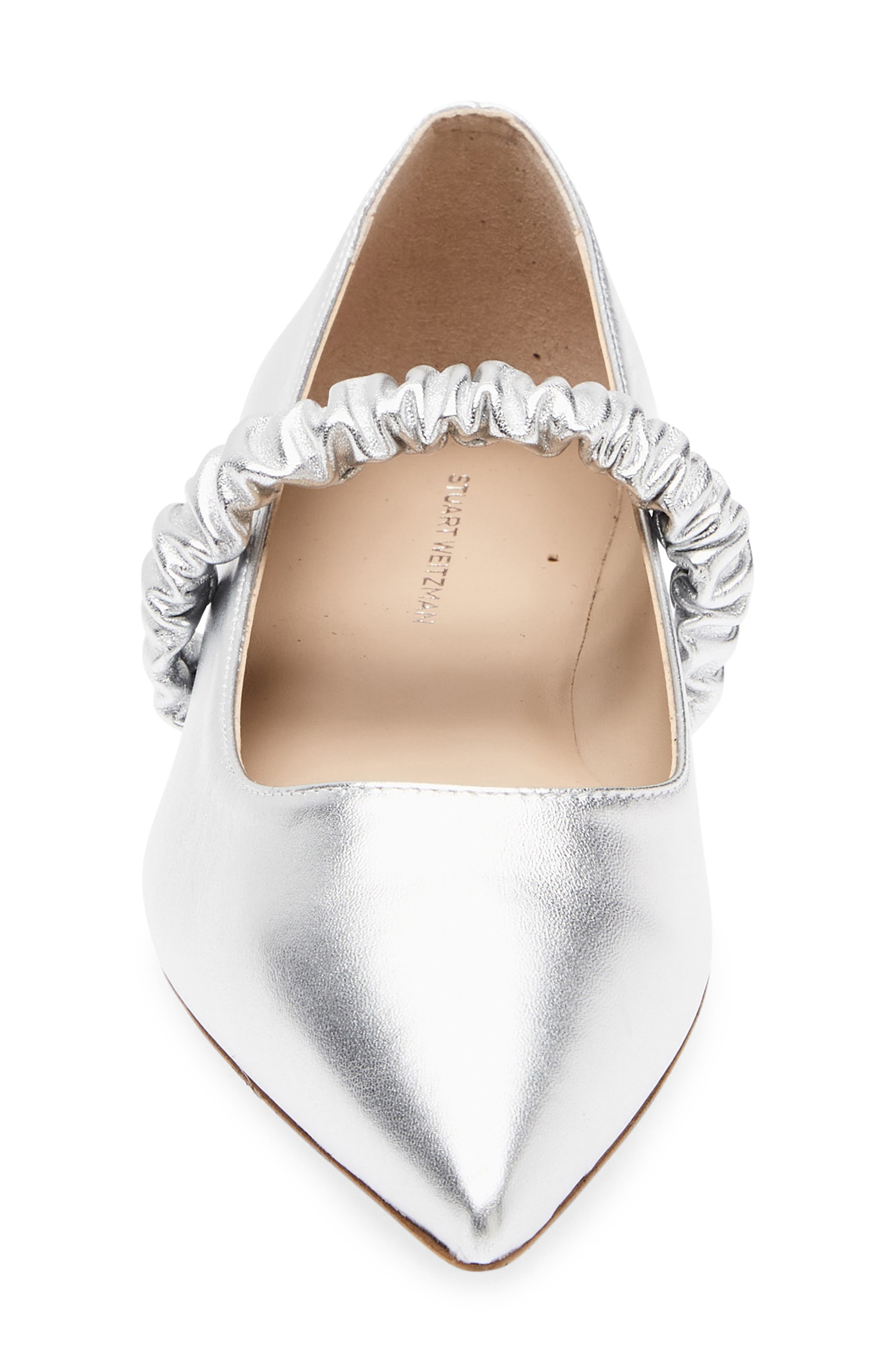 Stuart Weitzman Maxine Mary Jane Ballet Flat, Alternate, color, Silver