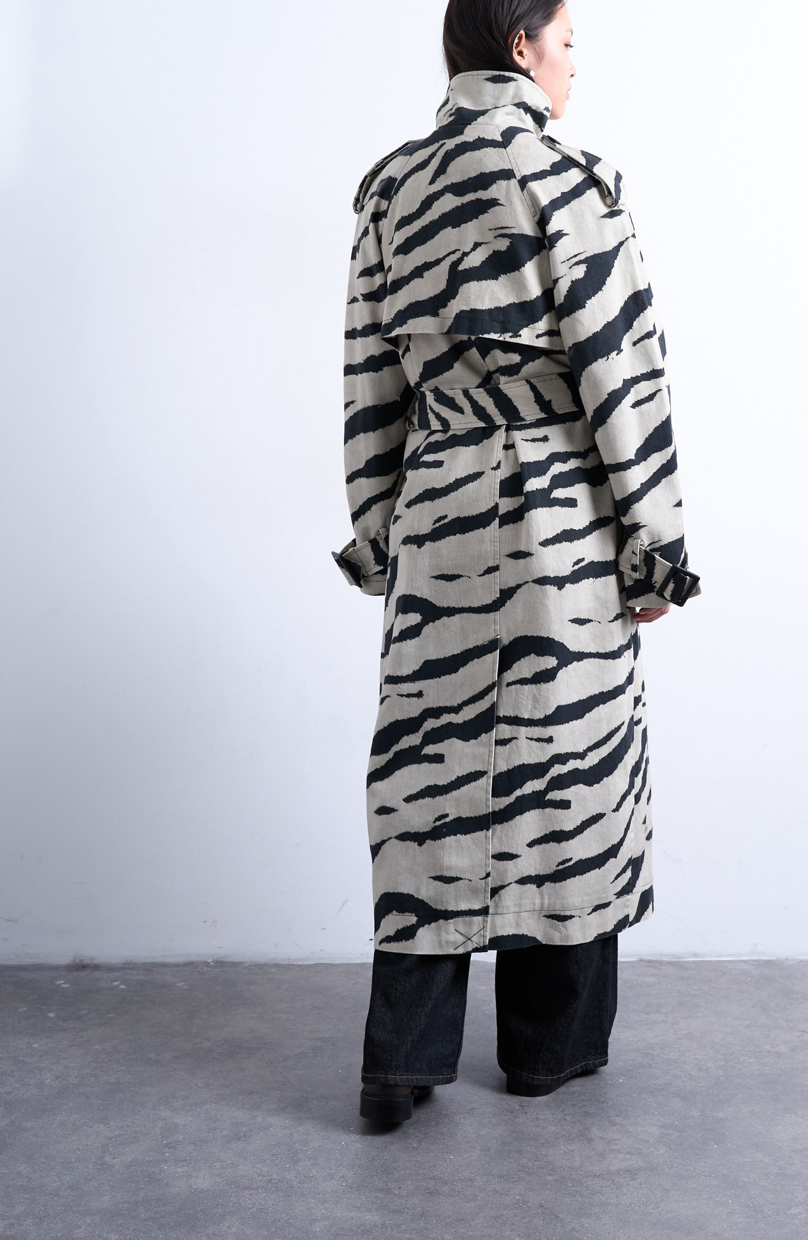 Stand Collar Trench Coat - image 2