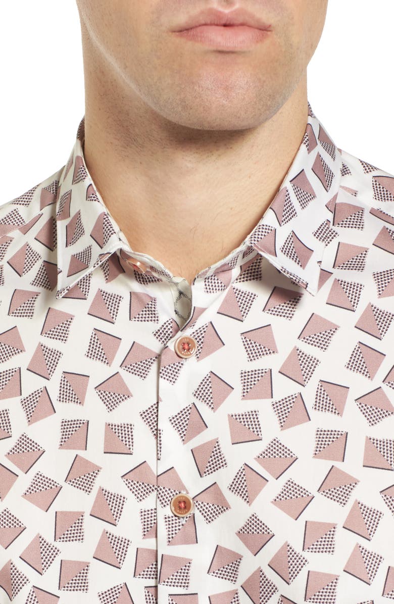 Ted Baker London Tern Geo Print Sport Shirt, Alternate, color, 