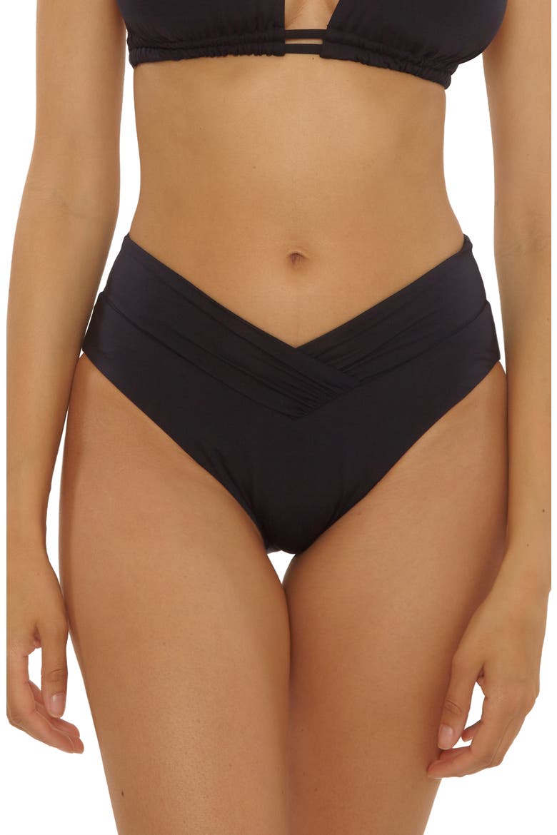 Color Code High Waist Bikini Bottoms, Main, color, BLACK