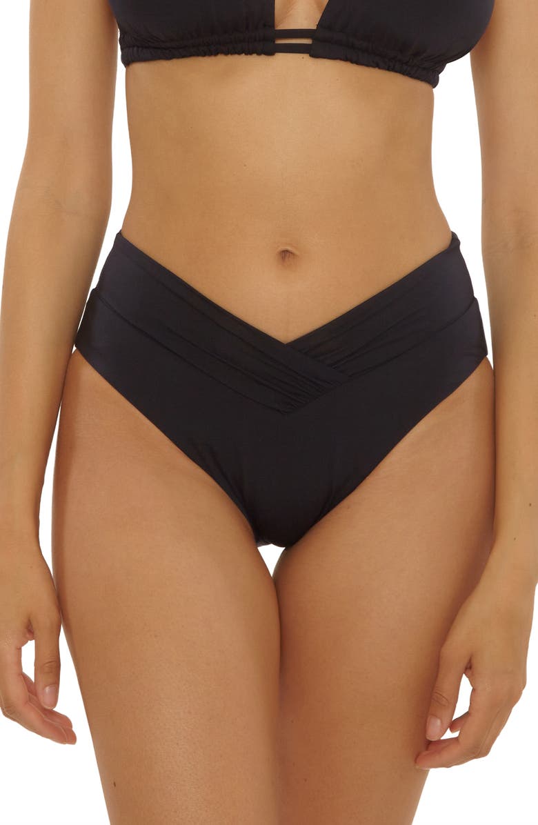 Becca Color Code High Waist Bikini Bottoms, Main, color, Black