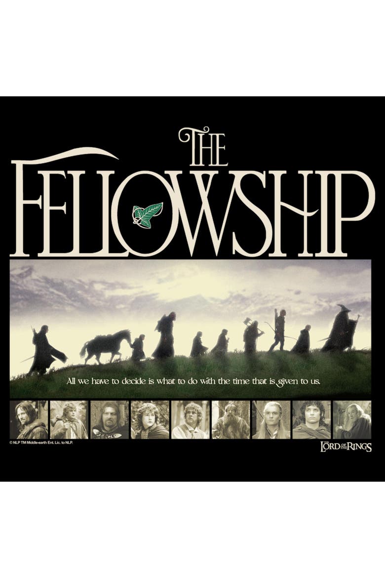 Men's The Lord of the Rings The Fellowship Scene  Graphic T-Shirt, Alternate, color, Black