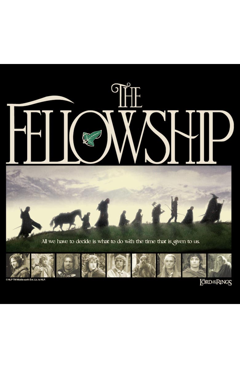The Lord of the Rings Men's The Lord of the Rings The Fellowship Scene  Graphic T-Shirt, Alternate, color, Black