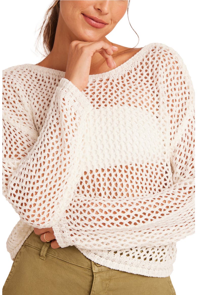 Open Stitch Drop Shoulder Sweater, Main, color, OFF WHITE