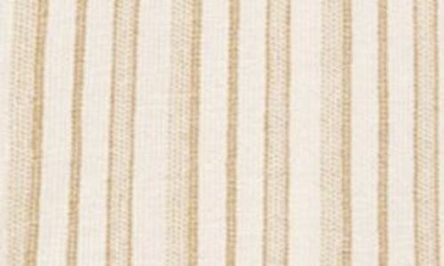 Les Deux Ivory Blend Stripe Overshirt In Ivory/lichen Green