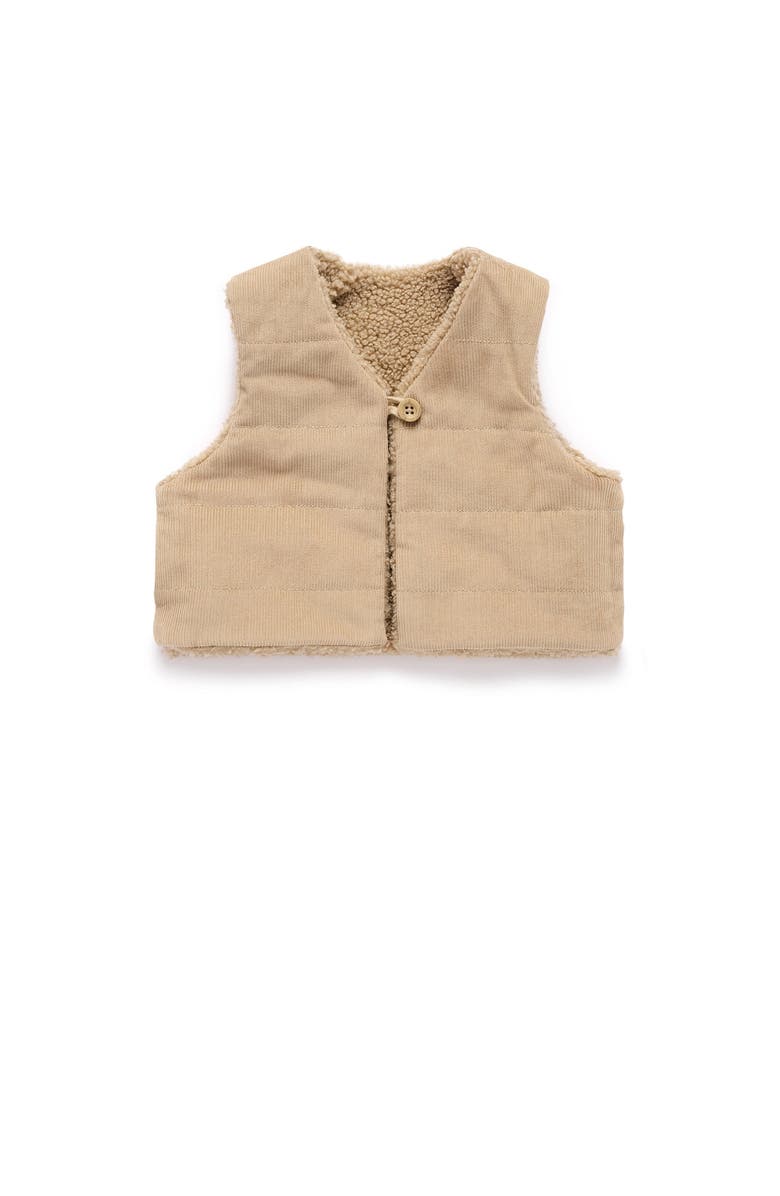 Purebaby Shearling Reversible Vest, Alternate, color, Mushroom