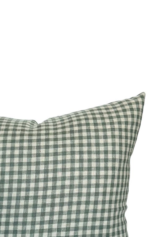 Linen & James Quincy | Sage Green Linen Gingham Pillow Cover