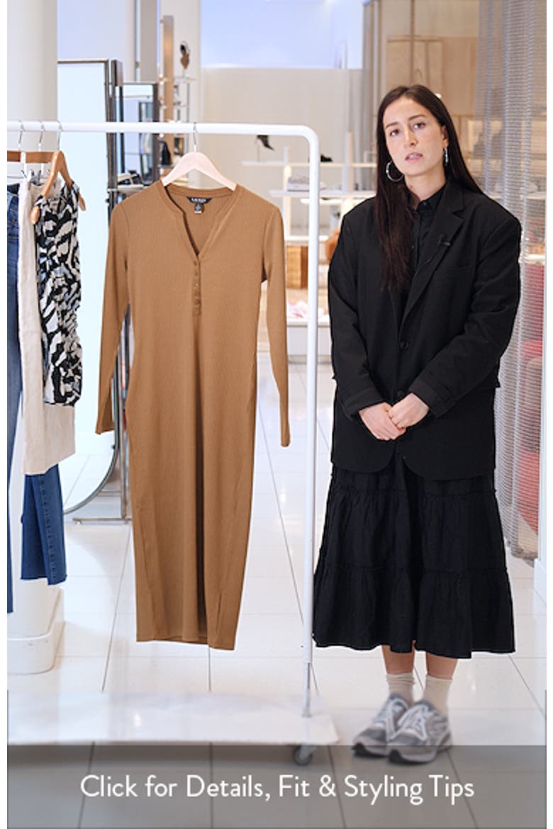 Long Sleeve Henley Midi Dress video