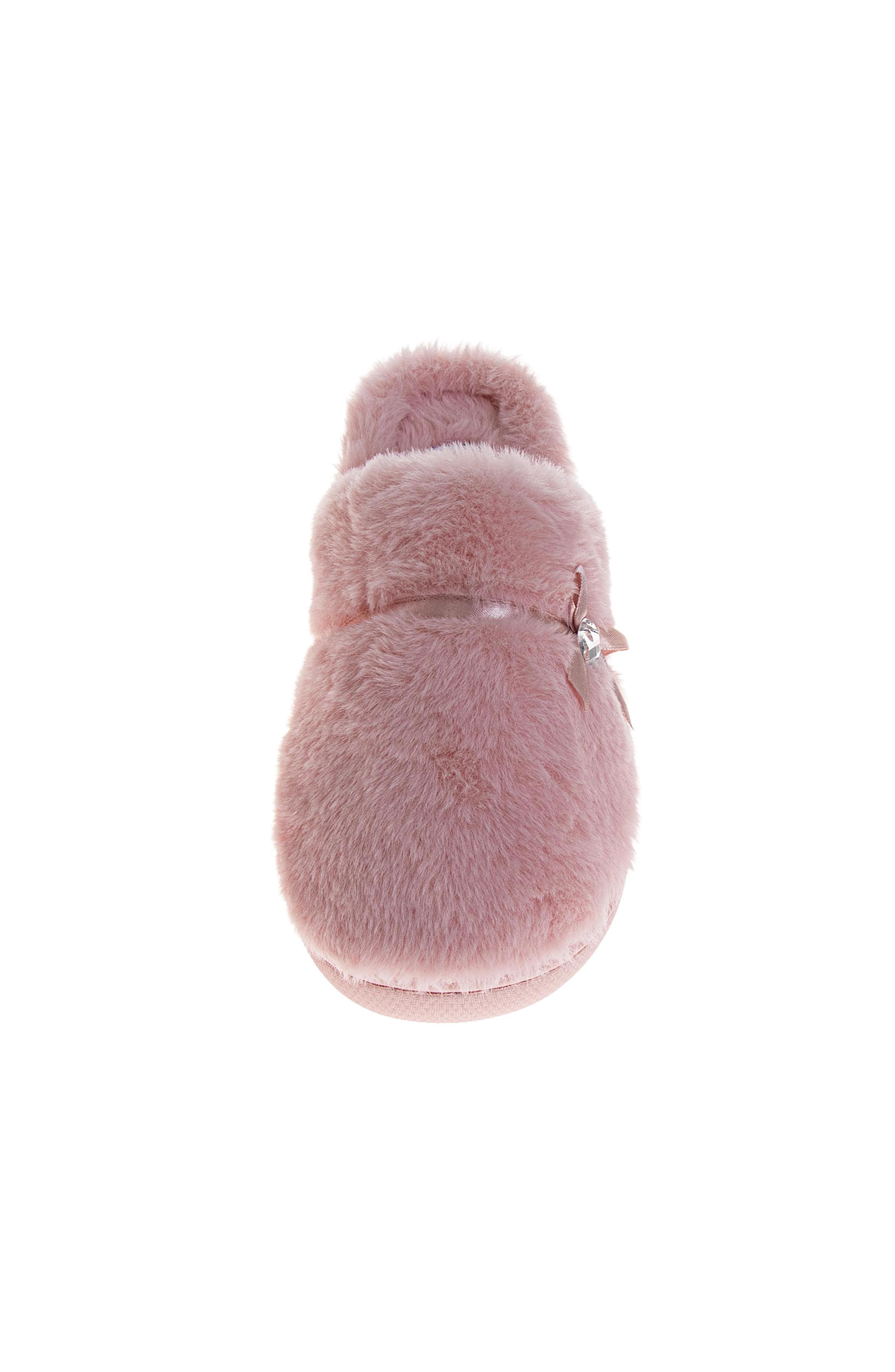 Womens Sparkling Brooch Slippers, Alternate, color, PINK