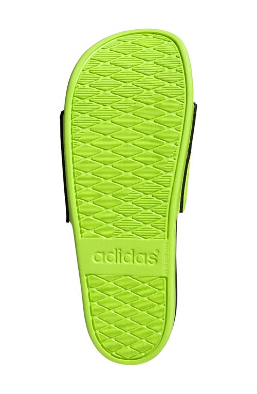 Adidas Originals Adidas Adilette Comfort Slide Sandal In Lucid Lemon/black/black
