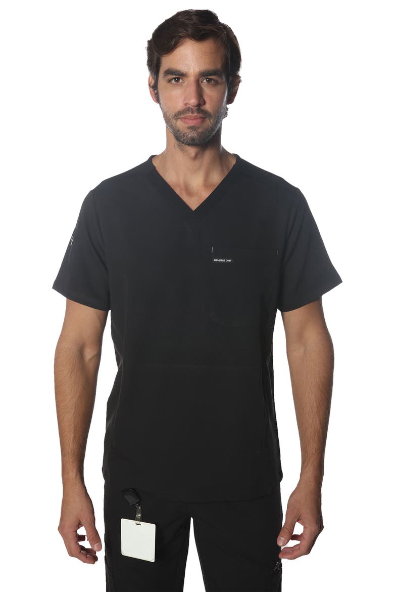 Manchester 3-Pocket Scrub Top, Main, color, Black