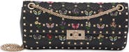 Valentino Garavani Small Rockstud Embroidered Leather Shoulder Bag