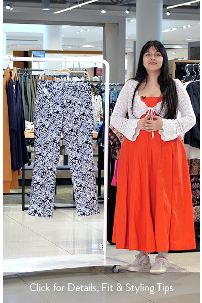 Plaza Shibori Lilies Stretch Cotton Boot Cut Pants video