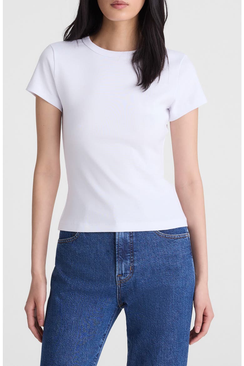 The '90s Crewneck Compact Cotton T-Shirt, Main, color, WHITE