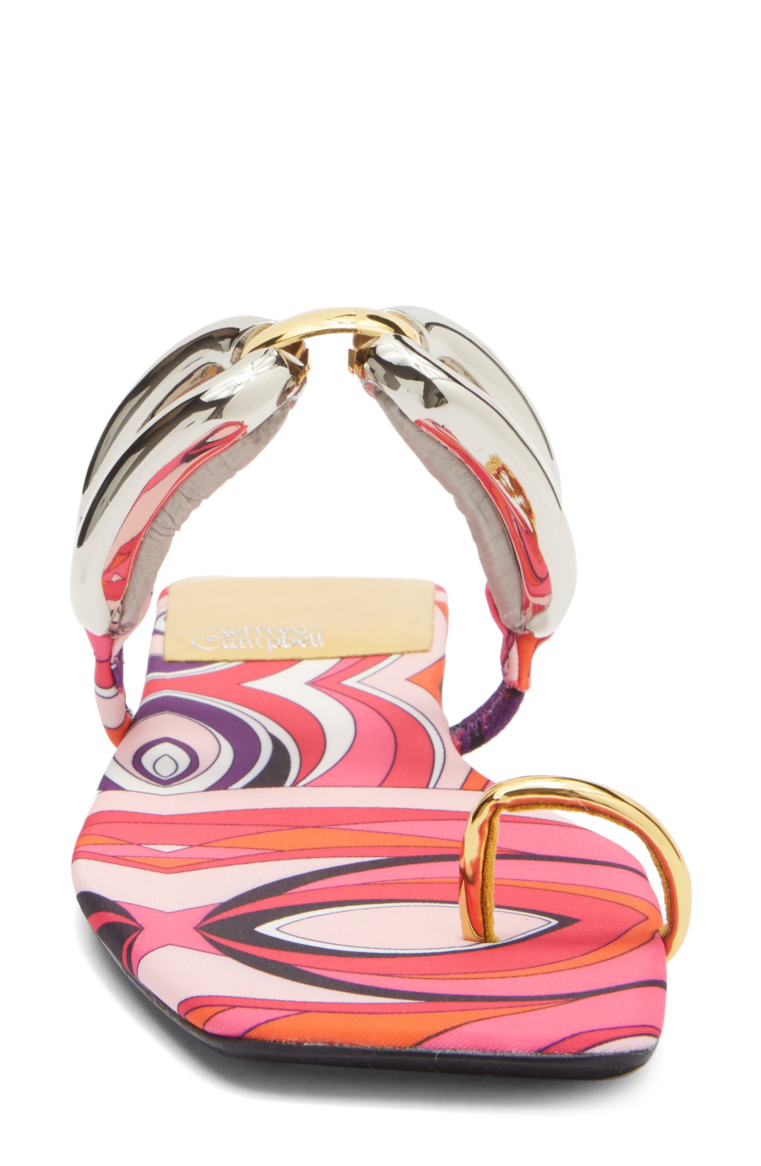 Jeffrey Campbell Guilded-2 Toe Loop Sandal, Alternate, color, Red Pink Multi