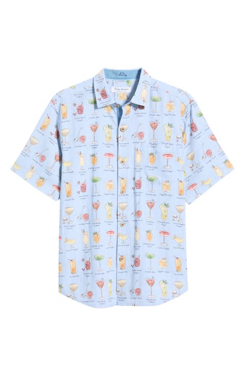 Coastal Ease Jingle Juice Print Camp Shirt