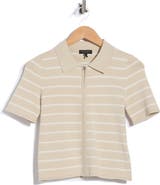 rag & bone Leanne Striped Zip Polo