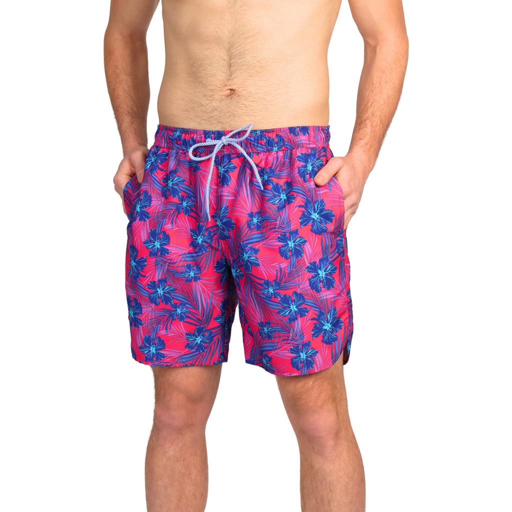 Tailorbyrd Hibiscus Bliss Swim Shorts In Neon Pink