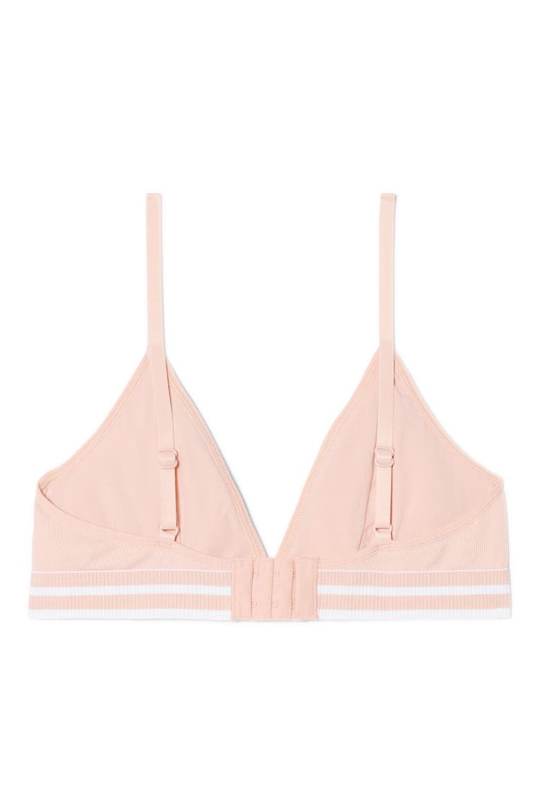 Cotton Blend Rib Triangle Bralette, Alternate, color, BISTRE