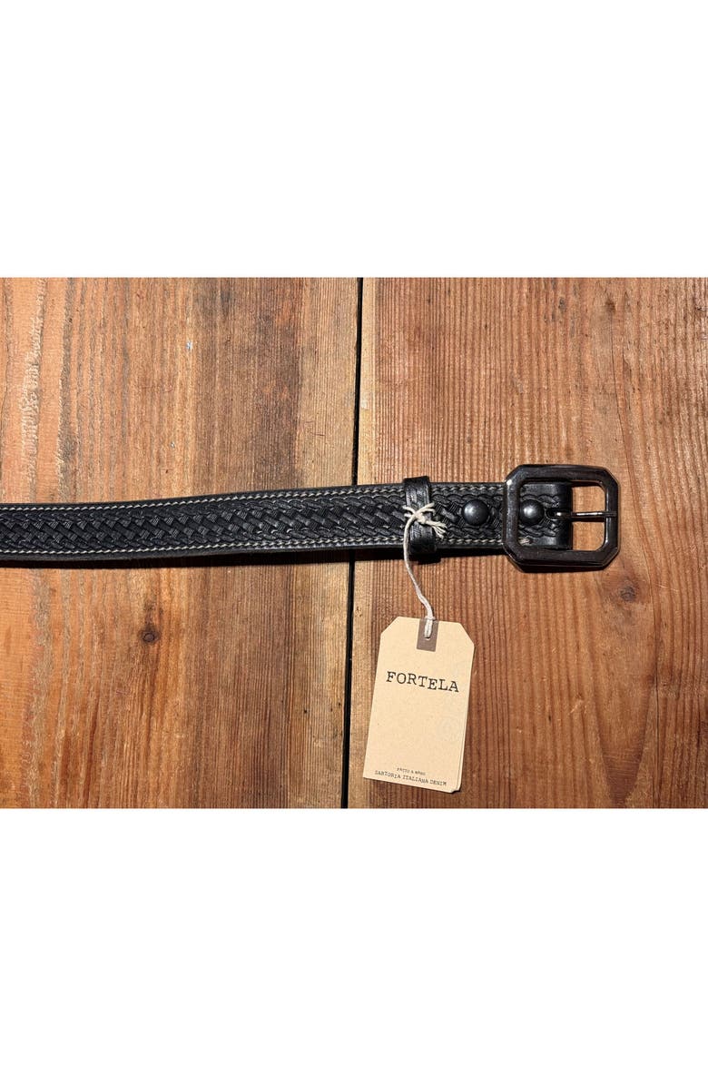 Fortela Vintage Square Buckle Belt, Alternate, color, Black