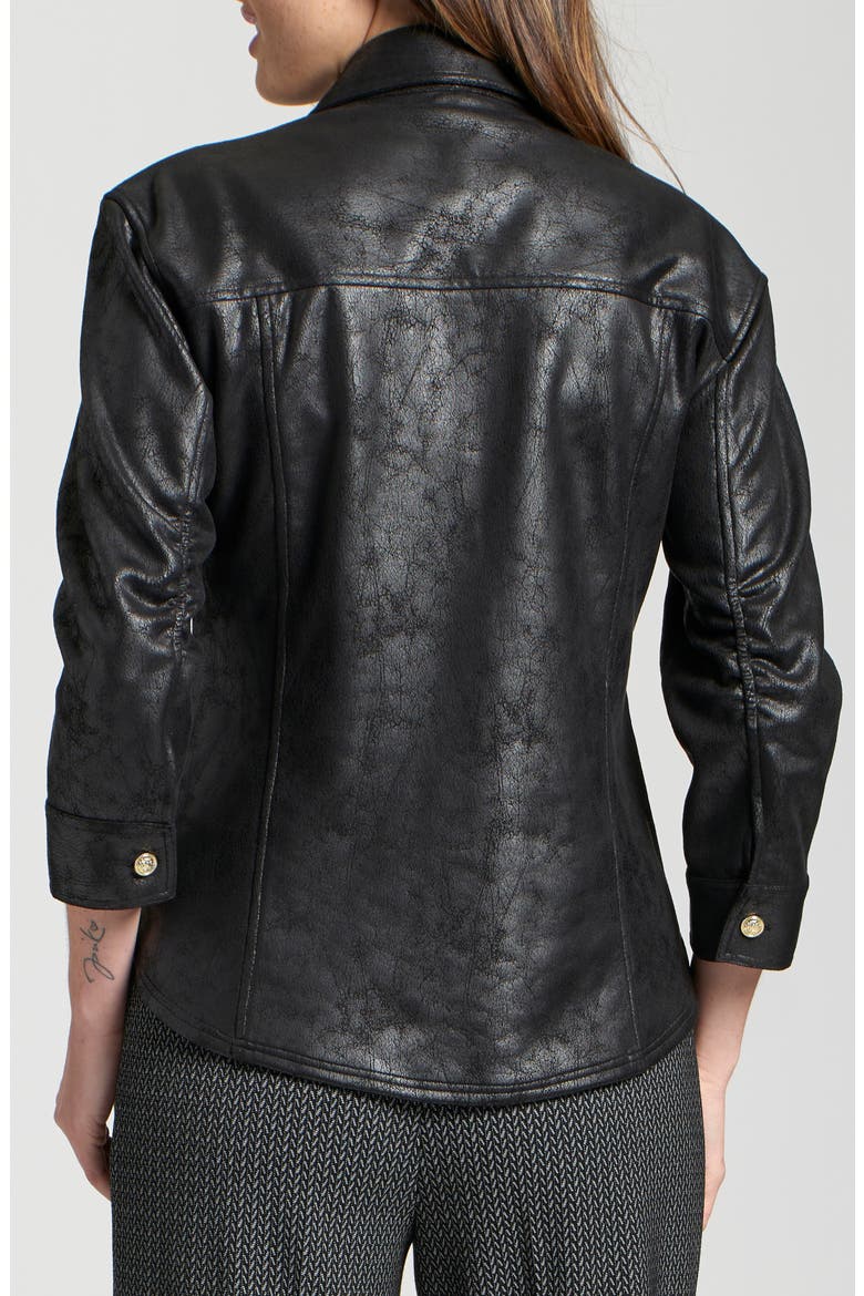 Faux Suede Shirt Jacket, Alternate, color, BLACK