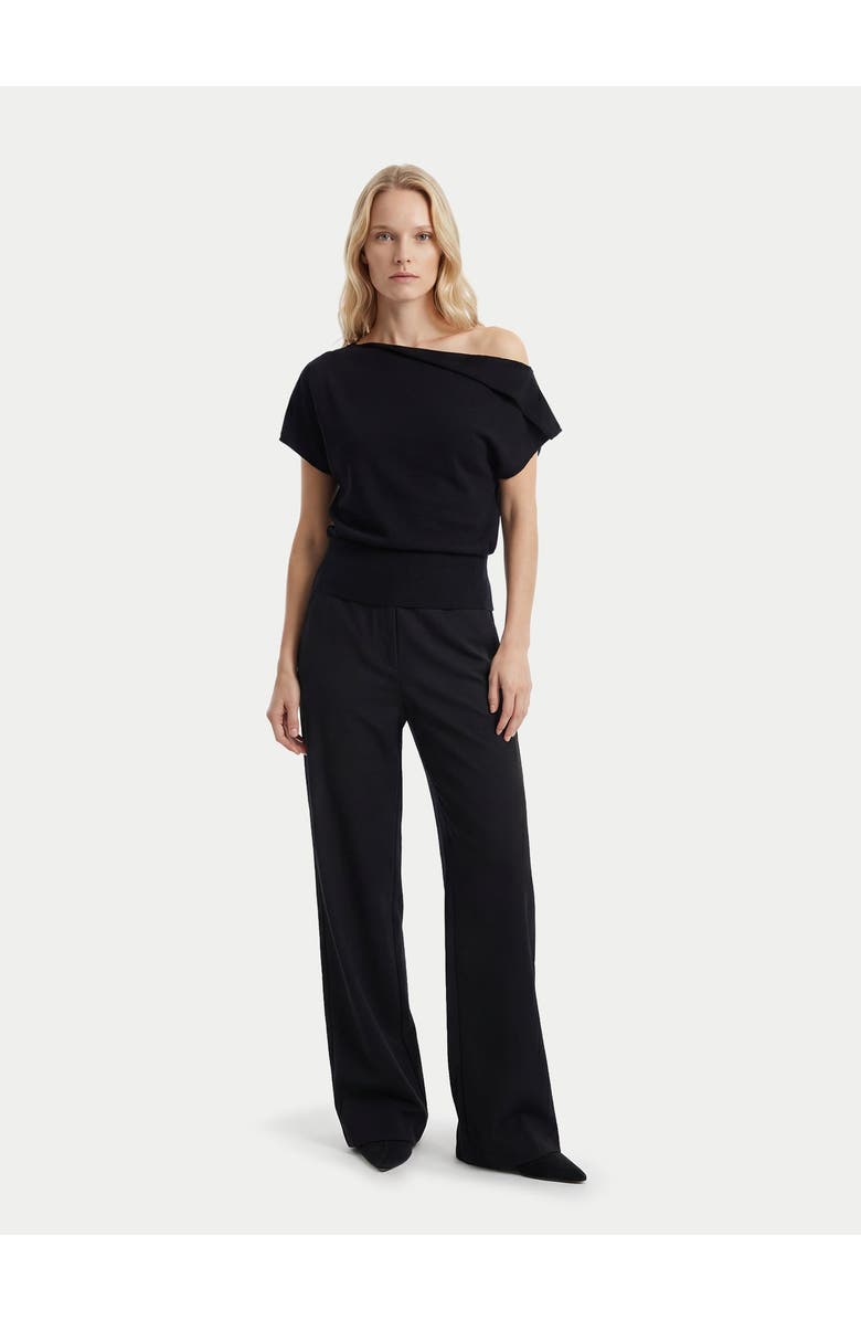 Gobi Cashmere Cashmere Asymmetrical Top, Alternate, color, Black