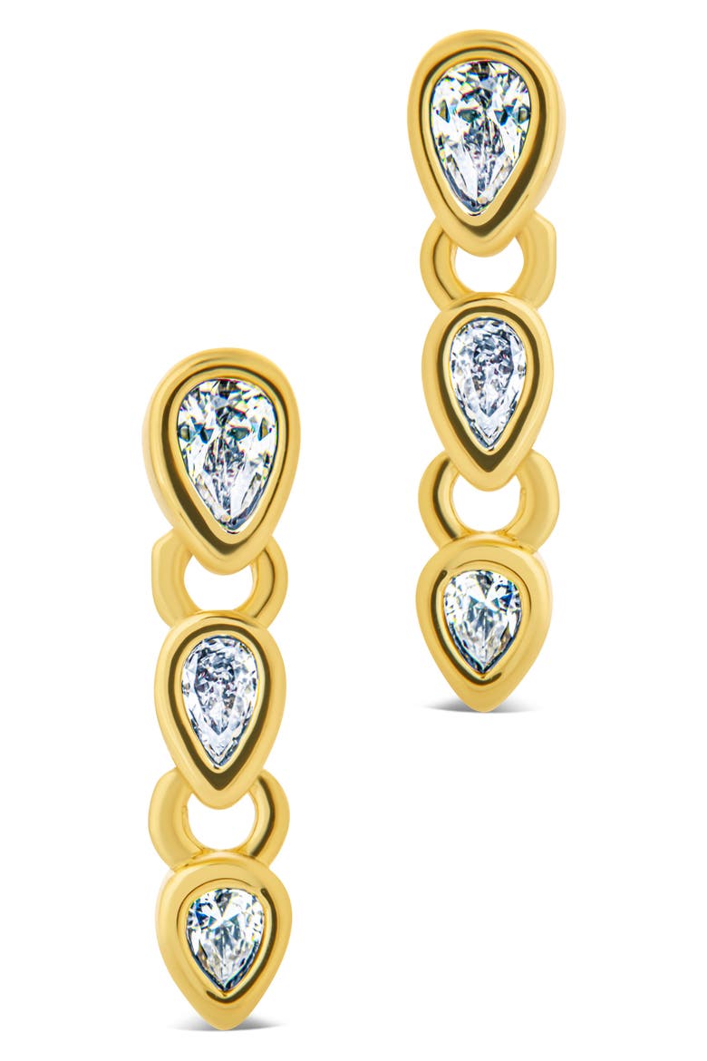 Cristina Pear Link Drop Earrings, Alternate, color, GOLD