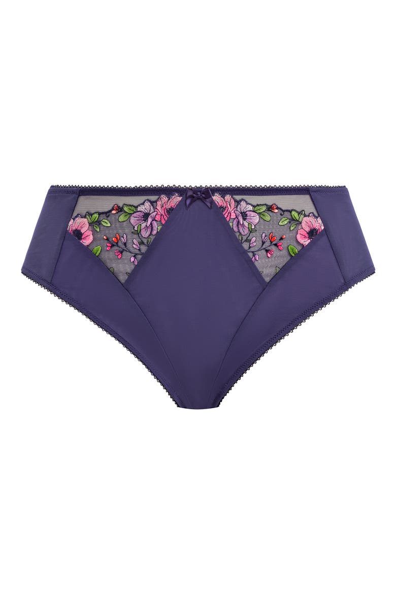 Himari Embroidered High Cut Briefs, Alternate, color, MIDNIGHT