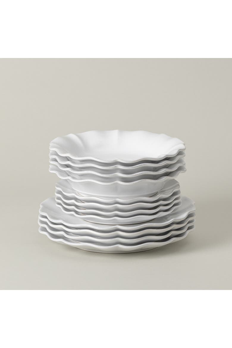 Rosa 12-pc place setting w/ pasta bowl, Main, color, White