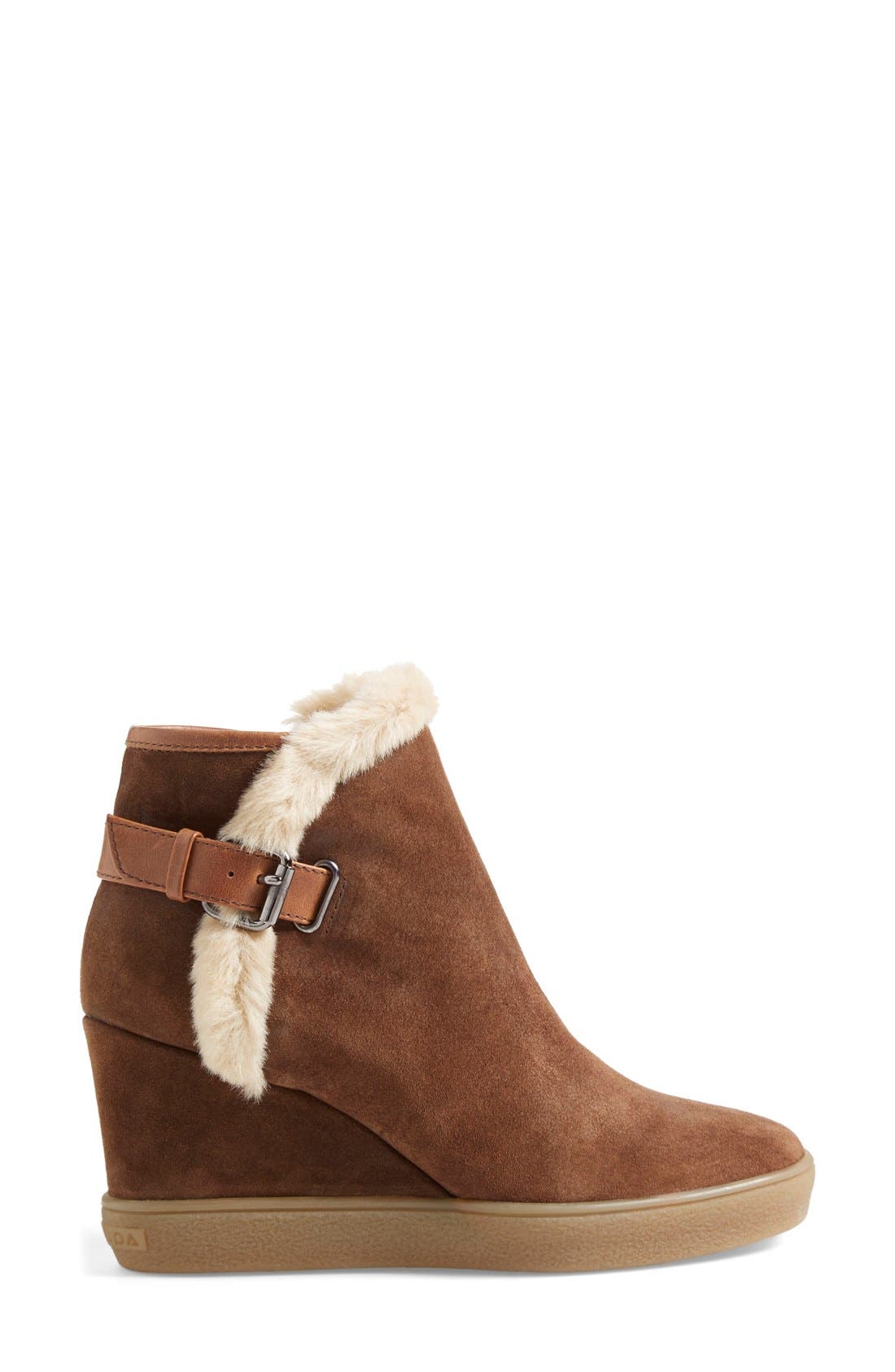 Aquatalia 'Cameron' Weatherproof Wedge Bootie, Alternate, color, Chestnut Suede