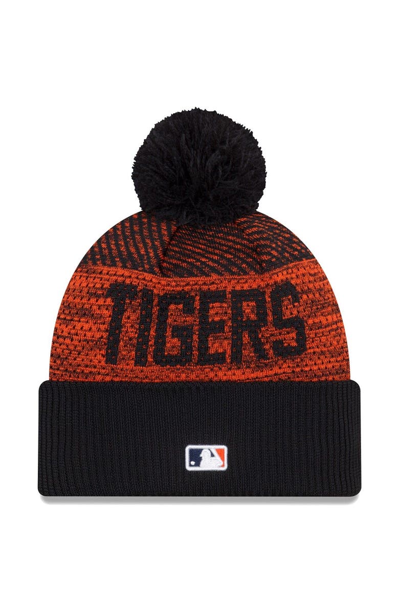 New Era Men's New Era Navy Detroit Tigers Authentic Collection Sport Cuffed Knit Hat with Pom, Alternate, color, Navy