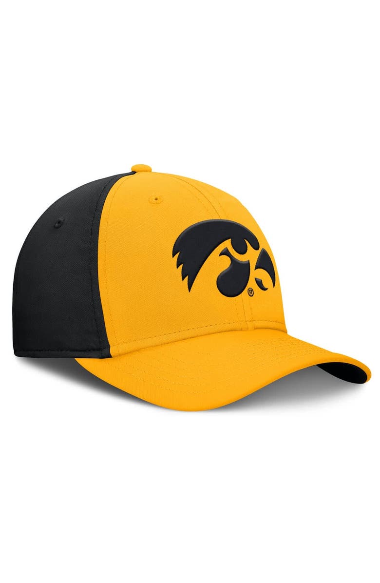 Nike Men's Nike Gold/Black Iowa Hawkeyes 2025 Sideline Rise Local Performance Flex Hat, Alternate, color, Gold