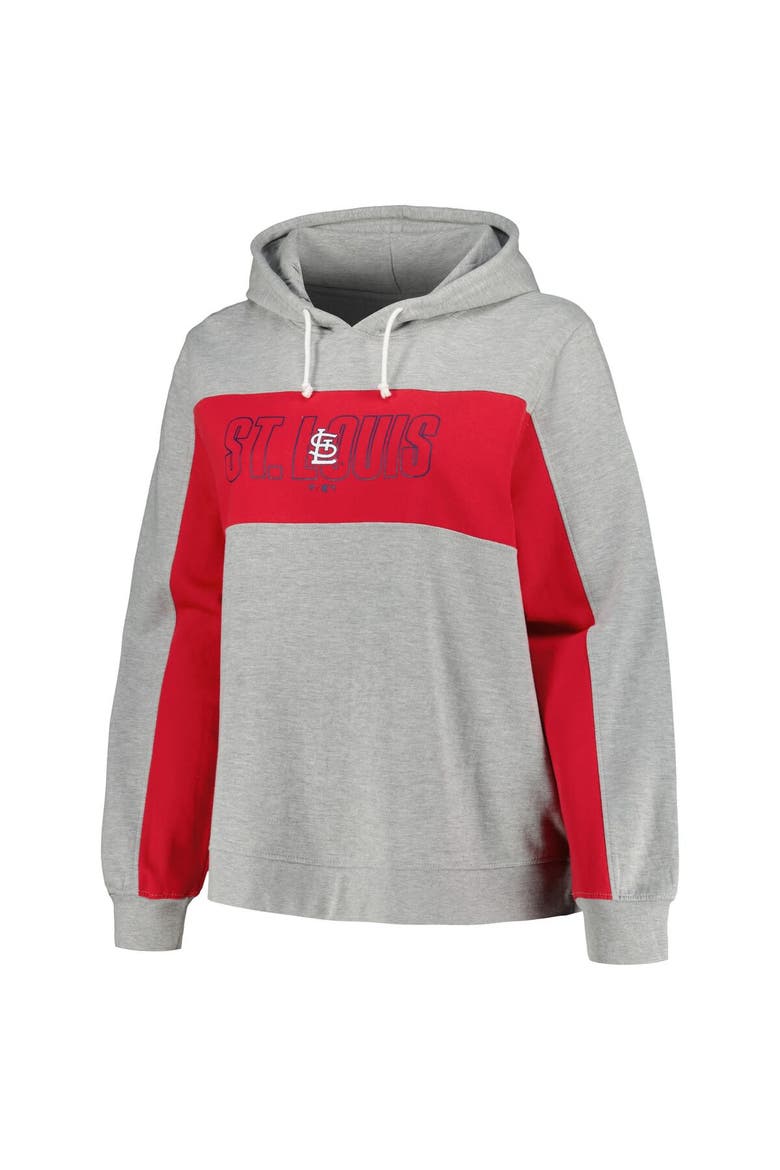Women's Profile Heather Gray St. Louis Cardinals Plus Size Pullover Jersey Hoodie, Alternate, color, Heather Gray