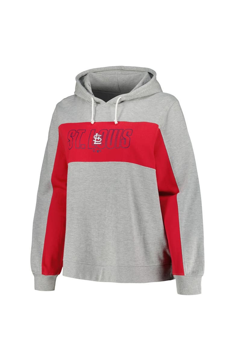 PROFILE Women's Profile Heather Gray St. Louis Cardinals Plus Size Pullover Jersey Hoodie, Alternate, color, Heather Gray