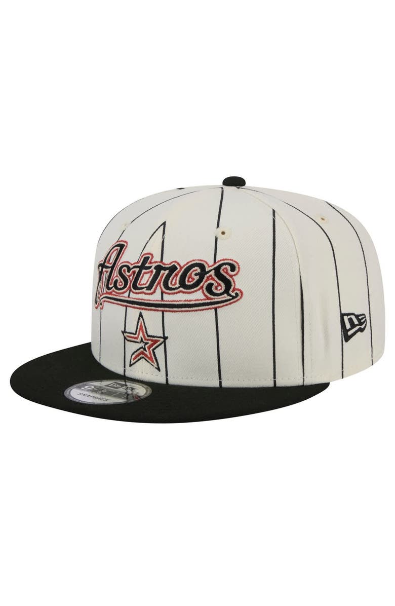 New Era Men's New Era White Houston Astros Jersey Pinstripe 9FIFTY Snapback Hat, Main, color, 