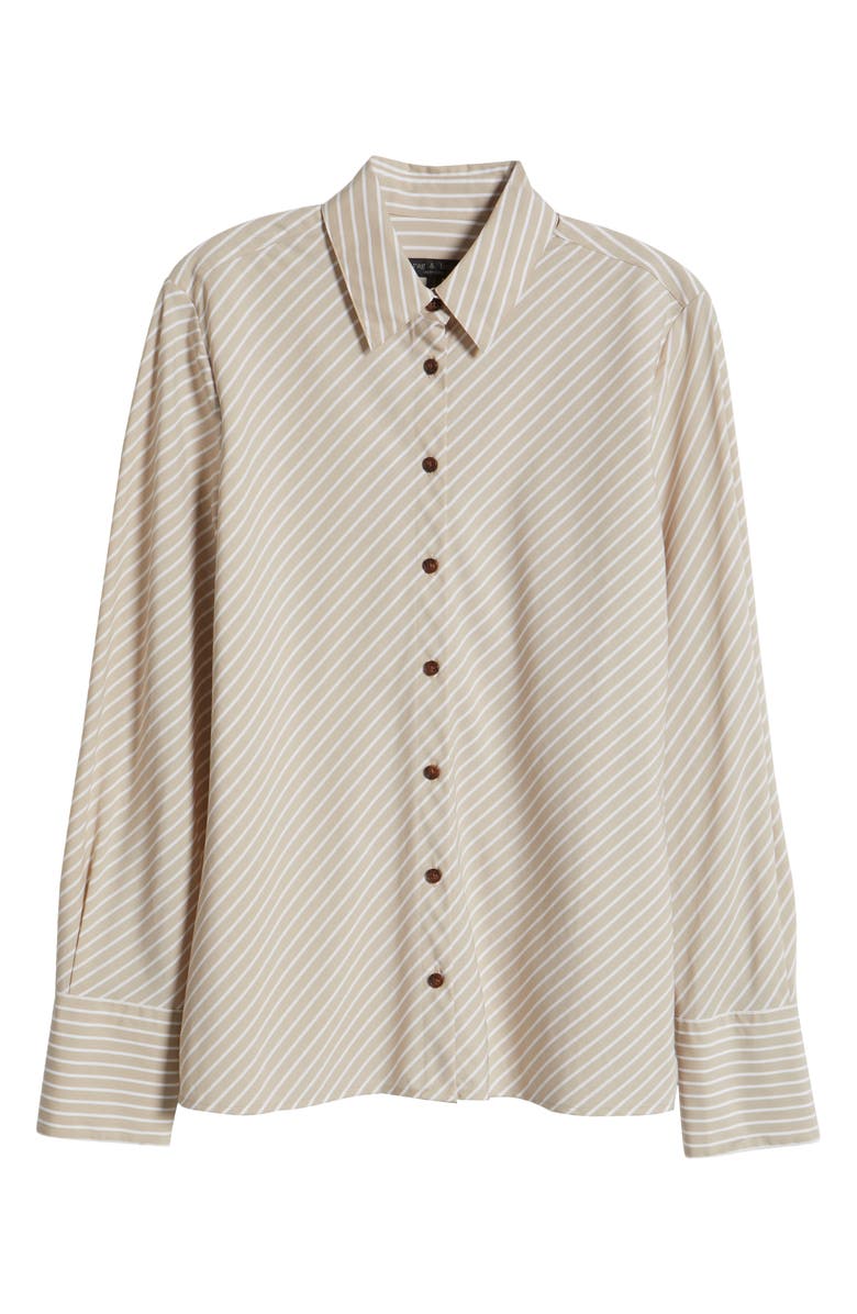 rag & bone Stripe Cotton Button-Up Shirt, Alternate, color, Tanstripe