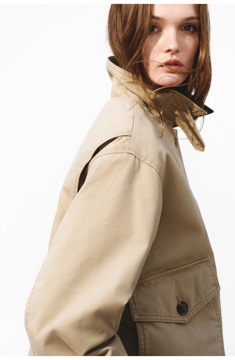H&M Padded Canvas Jacket, Main, color, Beige