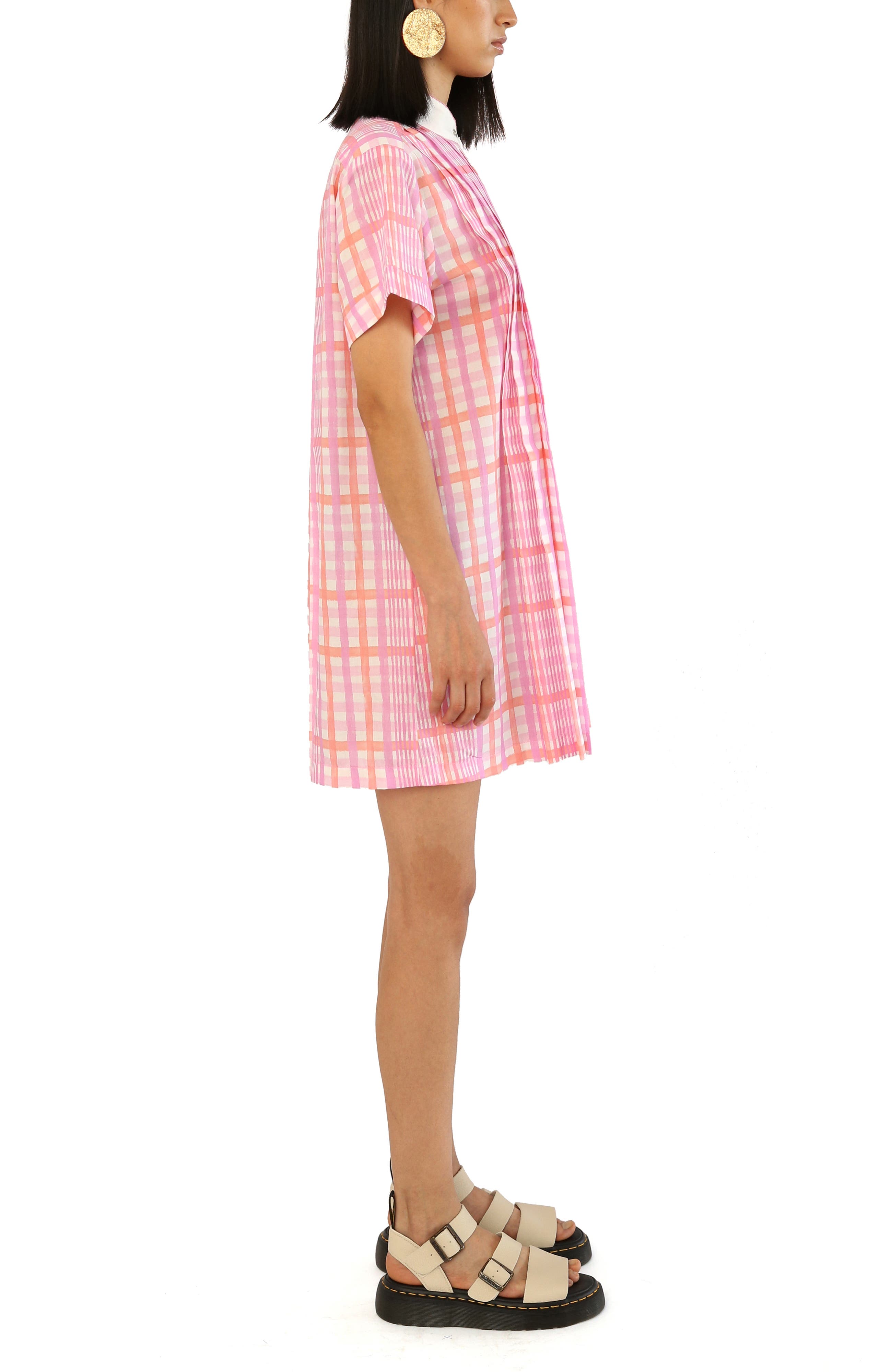 De Loreta Azulejo Short Sleeve Cotton Mini Shirtdress (Women) | Nordstrom
