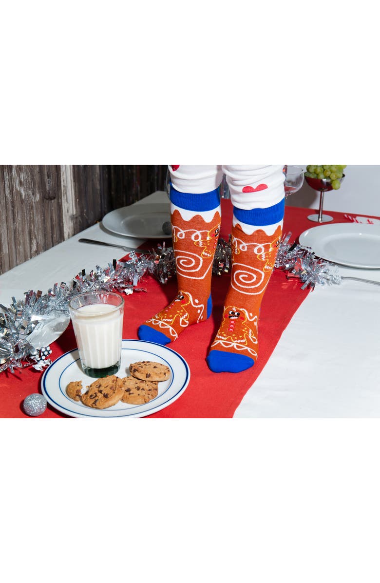 doiy Kids' Christmas Cookies 3D Crew Socks, Alternate, color, Brown Multicolor