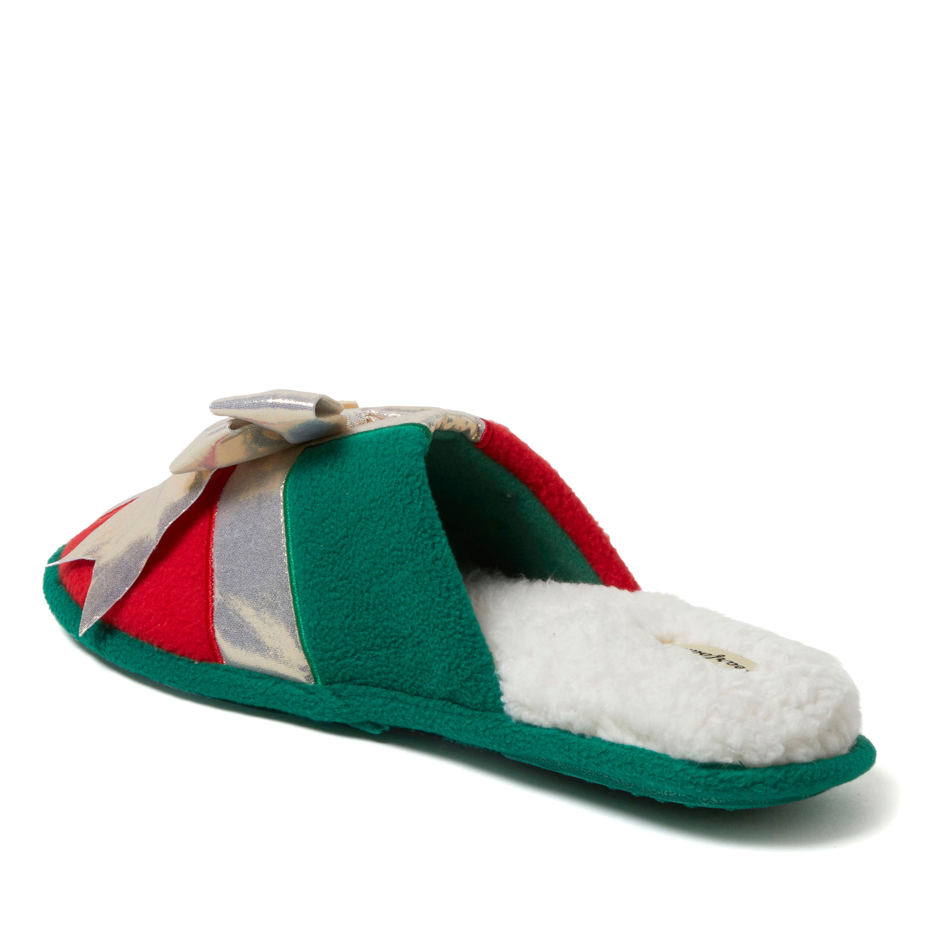 DEARFOAMS Novelty Holiday Christmas Scuff Slipper, Alternate, color, Red Multi