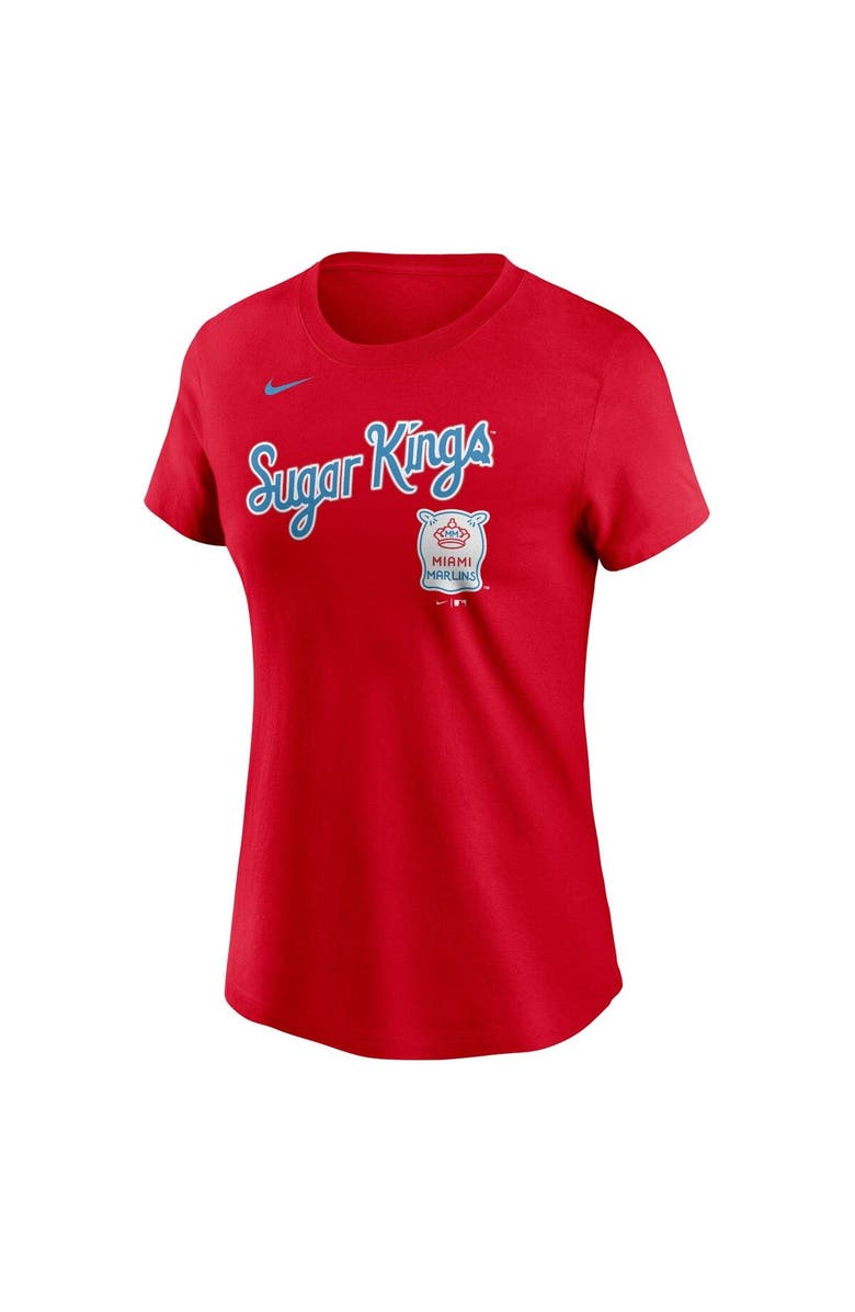 Nike Women's Nike  Red Miami Marlins City Connect Wordmark T-Shirt, Alternate, color, Red