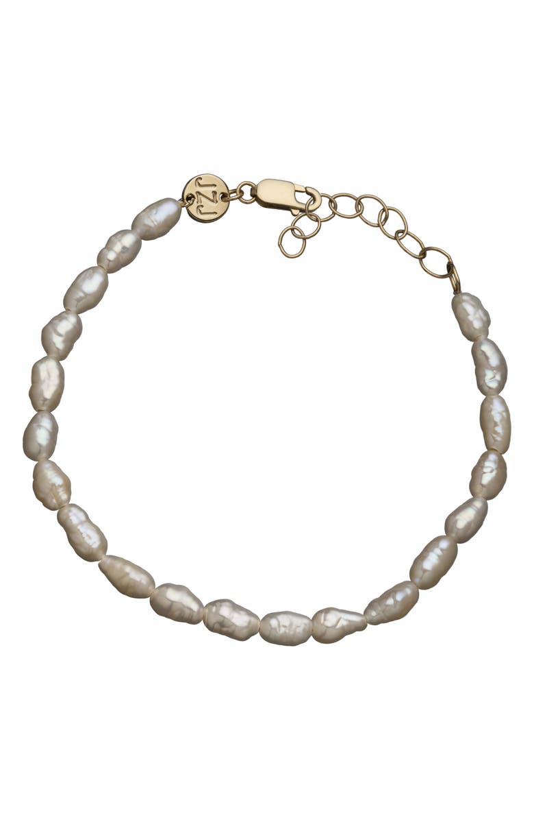Jennifer Zeuner Nina Imitation Baroque Pearl Bracelet, Main, color, Yellow Gold