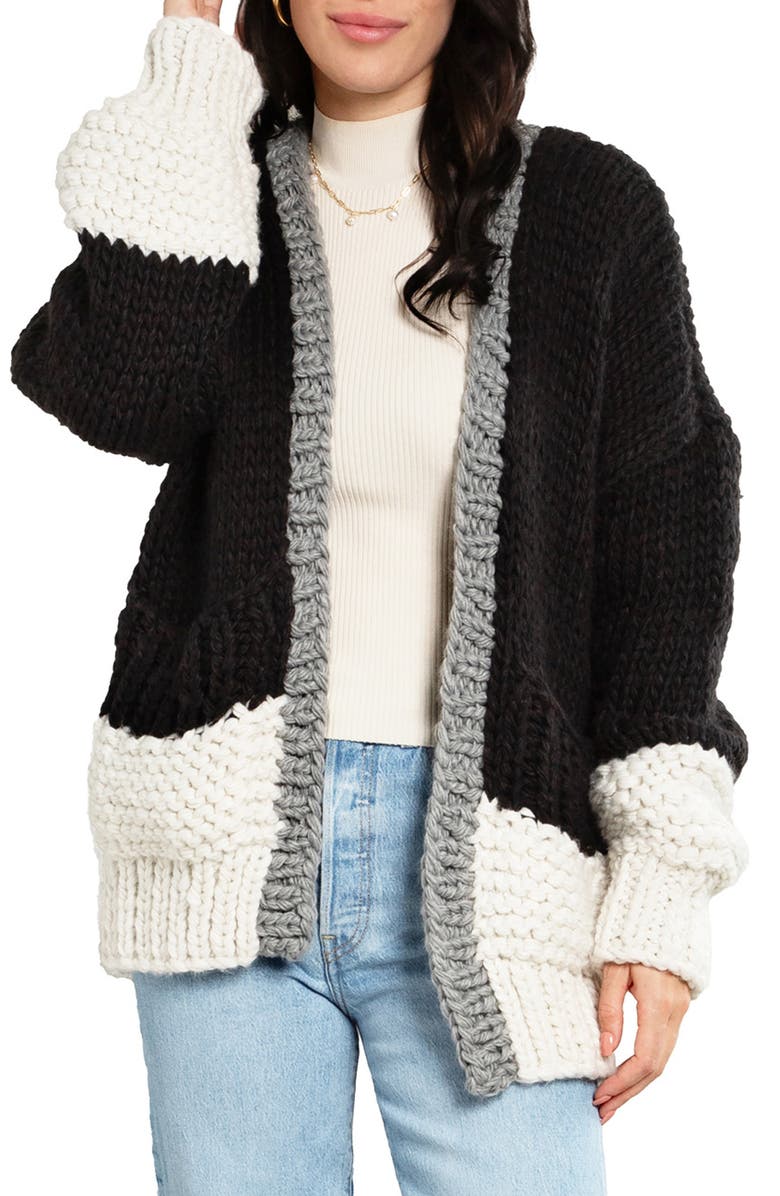 SAACHI Colorblock Oversize Cardigan, Main, color,