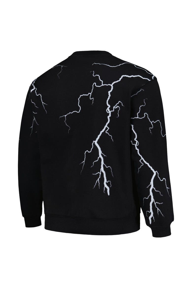 Men's PLEASURES  Black St. Louis Cardinals Lightning Crewneck Pullover Sweatshirt, Alternate, color, Black
