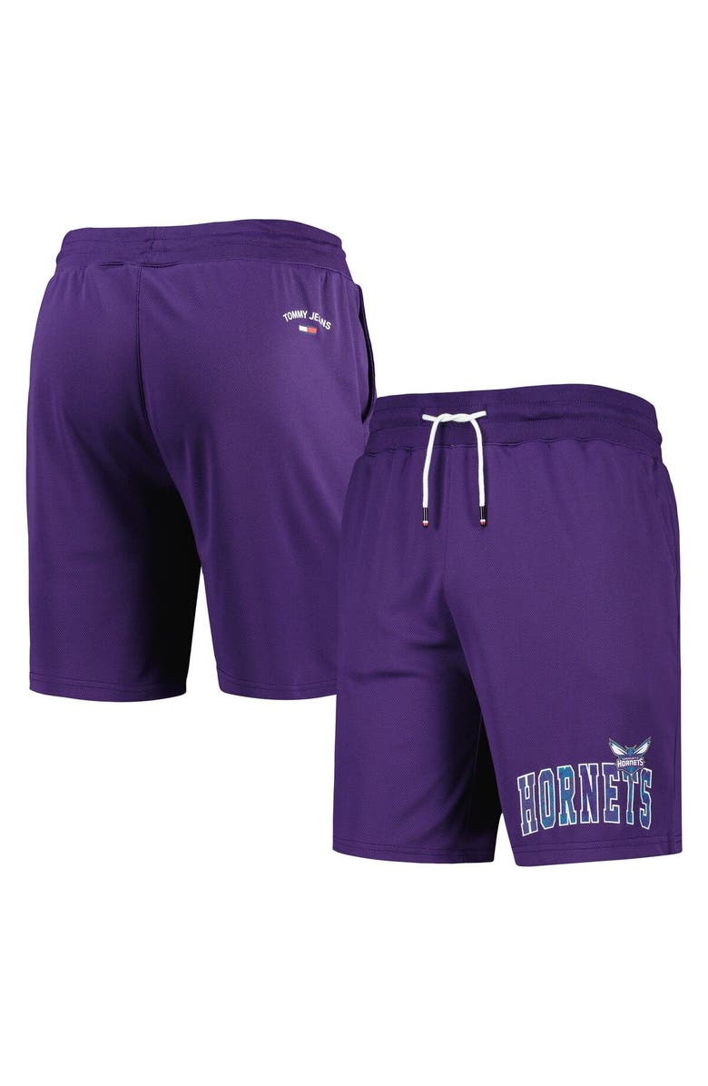 TOMMY JEANS Men's Tommy Jeans Purple Charlotte Hornets Mike Mesh Basketball Shorts, Main, color, Purple